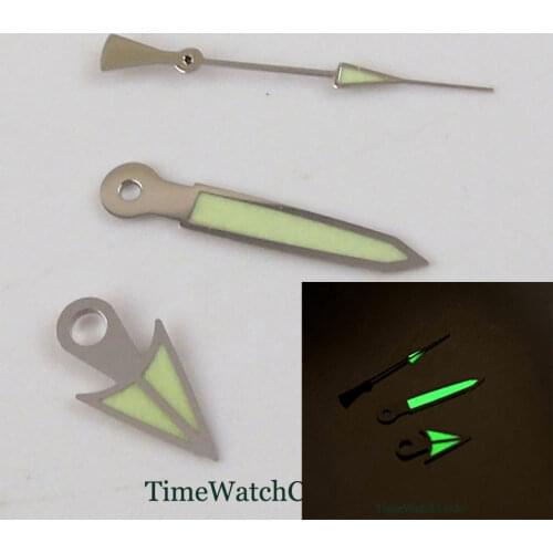 Green Luminous Watch Hands Parts Fit For NH36A NH35A 7S26 4r25 6309 7002 7009 Automatic Movement Stainless Steel C3 Lmune
