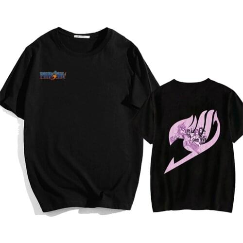 2021 Fairy Tail Anime Manga Printed T-shirt Women Fashion Kawaii T Shirt O-neck Short Sleeved Harajuku Clothing