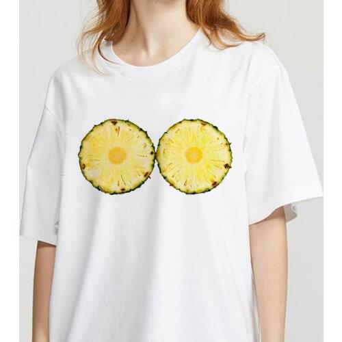 Womens Different Pineapple Fruit Clothing Printed T-shirt Fashion Womens Top Graphic T-shirt Summer Fashion Tshirt