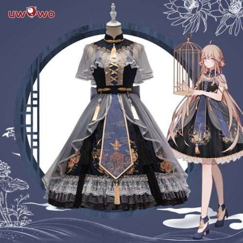 UWOWO Lolita Original Dress Design Misty Garden Chinoiserie Cosplay Costume Outfits