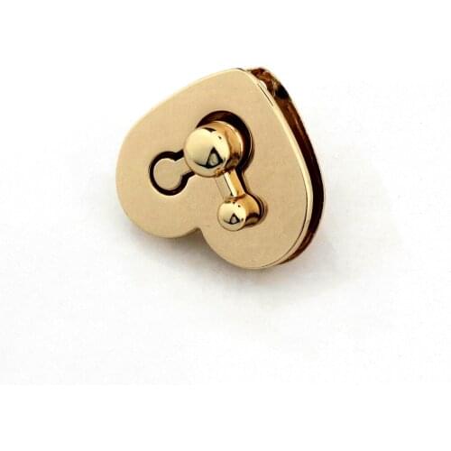 1pcs Metal Heart Shape Turn Lock Fashion Switch Lock for DIY Handbag Bag Purse Luggage Hardware Closure Bag Parts Accessories