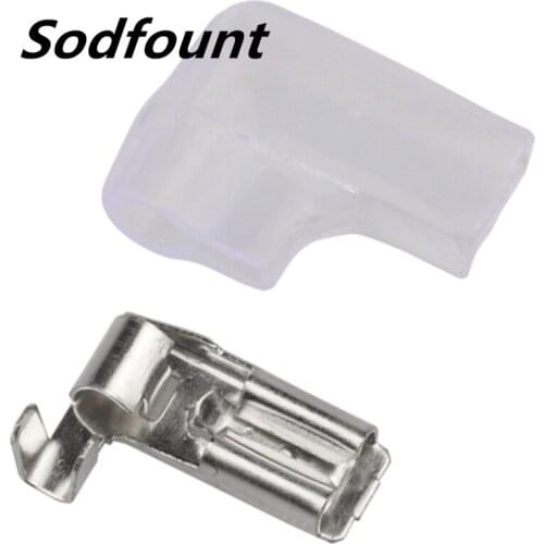 100pcs 4.8 Flag-shaped with lock plug spring with insulating sheath Plug-in switch wire cold-pressed terminal block Crimp