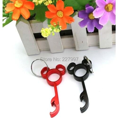300pcs/lot mini mickey bottle opener keychain, unique bottle opener keychain, custom metal wedding gift bottle opener keychain