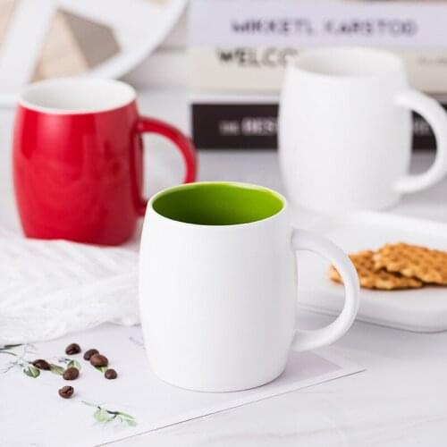 400ML Simple Matte Color Glaze Ceramic Coffee Mug Perfect for Coffee, Cappuccino, Tea, Cocoa, Cereal