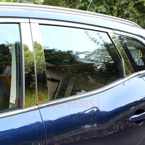 6pcs Car Stainless Steel Car Window Trim Sticker for RENAULT KADJAR 2016 2017 2018