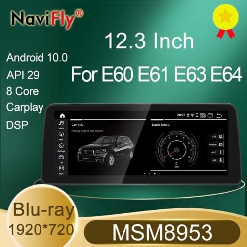 NaviFly 12.3" Carplay Android 10.0 Blu-Ray Car Multimedia Player for BMW 5 Series E60 E61 (2004-2010) CCC/CIC System