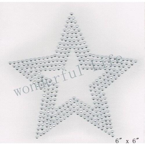 Free shippingStar Rhinestone iron on transfer Iron on T Shirt Design Rhinestone Iron on Transfer