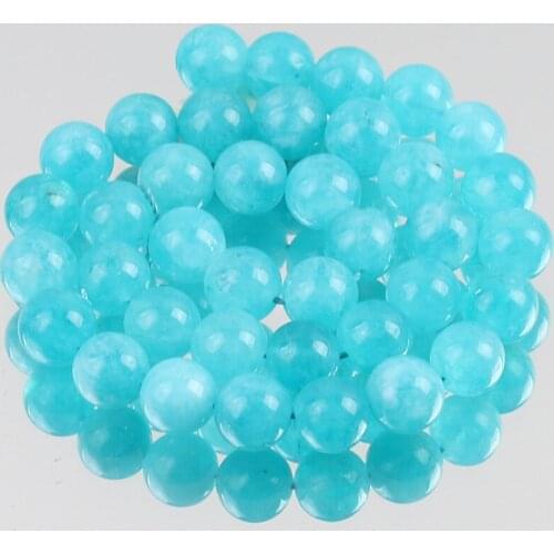 Natural Lake Blue Angelite Stone Beads Round Loose Spacer Beads For Jewelry Making DIY Bracelet Necklace 6/8/10/12mm 15” Strand