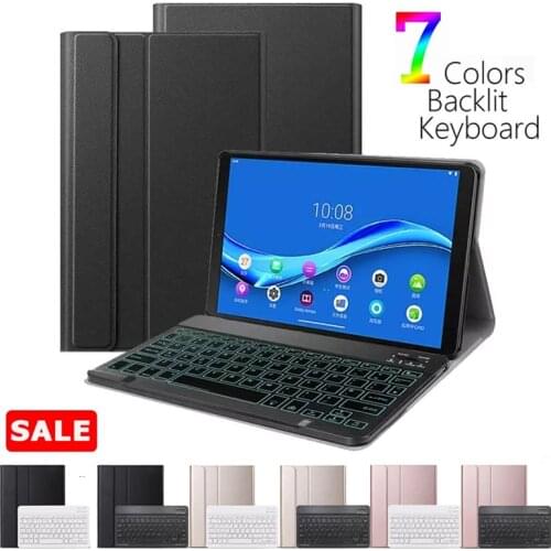 Bluetooth Keyboard Case For Lenovo Tab M10 Plus TB-X606F X606X 10.3 inch Tablet Leather Stand Cover Backlit Wireless Keyboard