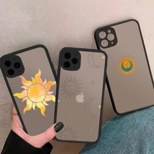 Star moon sun tarot Phone Case For iPhone 12 11 Mini Pro XR XS Max 7 8 Plus X Matte transparent cover