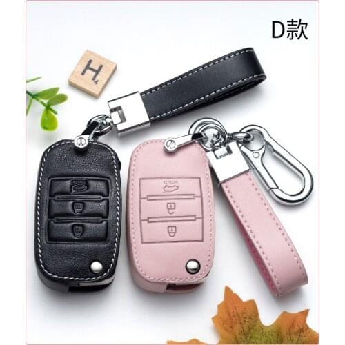 Leather Car Key Protect Case Key Cover for Kia Rio Sportage Ceed Cerato Sorento K2 K3 K4 K5 2018 2019 2020 Accessories