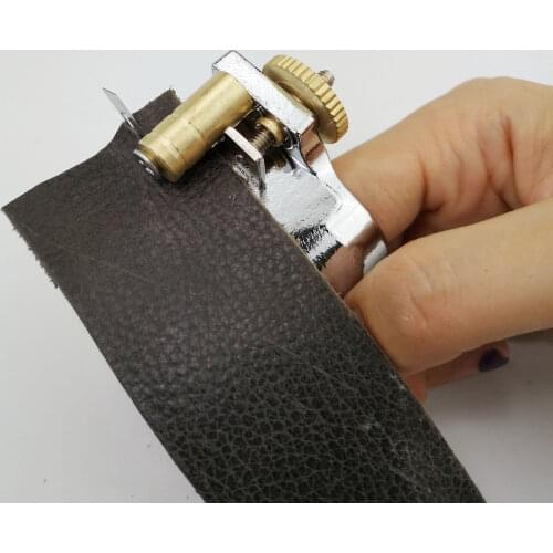 Strip and Strap Cutter with finger ring Leather DIY Hand Cutting Tool Adjustable with Blades, Leather Craft Tool Strap Cutter