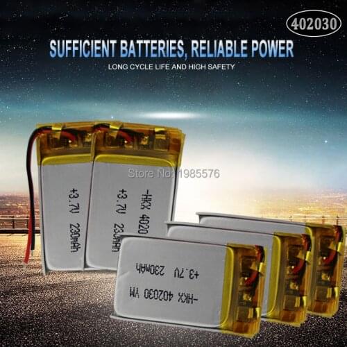 Polymer Lithium Battery 402030 042030 3.7V 200mah Rechargeable Batteries for MP3 MP4 Watches Toy Cell Phone GPS