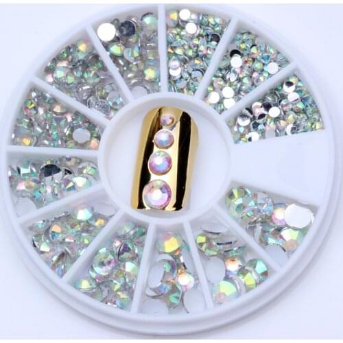 Multicolor Many Styles Mixed Size Resin Rhinestones Shinning Phone CaseStickers DIY Nail Art Decoration in Wheel Body Crafts