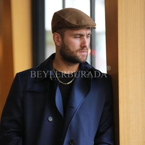 Fashion Hats For Men Newsboy Cap Casual Hunter Mens Berets Tweed Dad Hats Flat Cap Autumn Peaked Hat Herringbone Cap