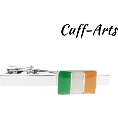 Men Metal Bar Irish Flag Tie Clip Novelty Simple Necktie Tie Bar Clasp Clip Clamp Pin For Business Necktie Tie Clasps T10083