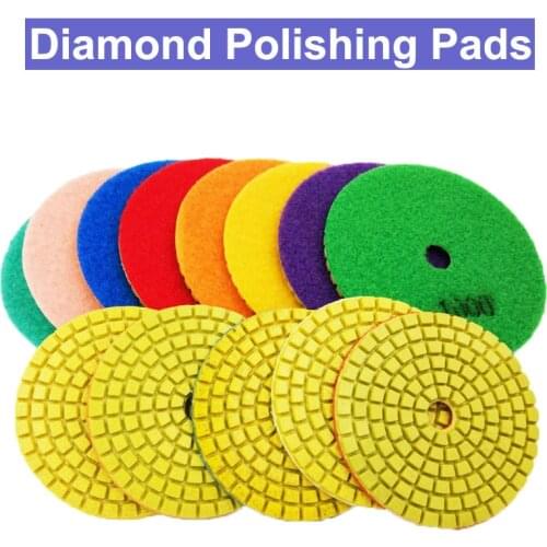 1pcs 4" 100mm Diamond Polishing Pads Kit Wet/Dry for Granite Stone Concrete Marble Polishing Use Grinding Discs
