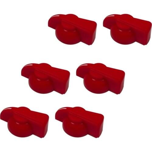 NEW 6PCS Red Big Chicken Head Knobs Guitar Bass Amplifier Amp Effect Pedal Knobs Plastic Guitar Accessories