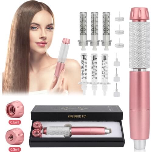 2in 1 Hyaluron Pen 3 Level Pressure Hyaluronic Acid Pen for Anti Wrinkle Lip Lifting Meso Gun with Ampoule Nozzle for Lip Filler