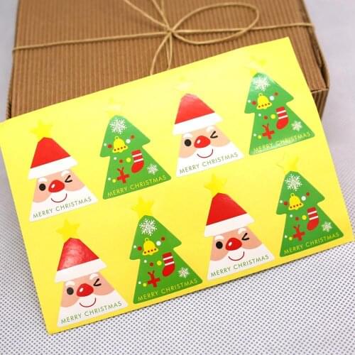 Merry Christmas Stickers,Party Supplies Favor Packaging Present Decorati,Gift Label Sticker 80pcs/lot