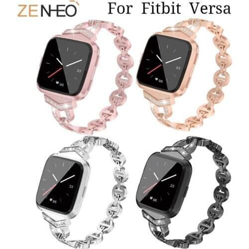 For Fitbit Versa Watch band metal strap womens Wristband replacement for fitbit versa smart watchband Bracelet watches straps