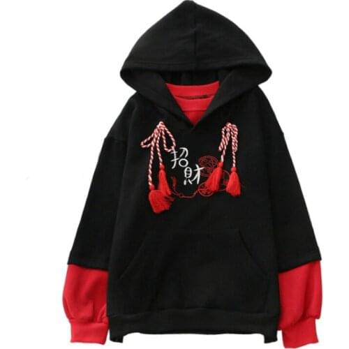 Harakuju Letter Embroidery Hoodies 2021 Winter Fleece Thick Long Sleeve Hooded Sweatshirts Sweet Style Pullover Tracksuits