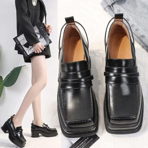 Metal Buckle Mary Jane Platform Shoes Women Chunky Heel Vintage Lolita Shoes Women High Heels Creepers Women Y2K Shoes
