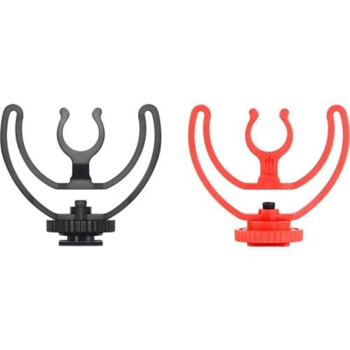 Universal MicShock Mount Cold Shoe Mount Adapter Plastic Microphone Bracket Mount Replacement for Shotgun Microphones