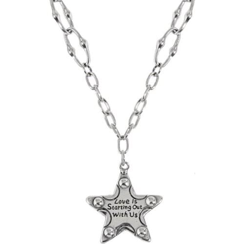 S925 sterling silver Vintage Thai silver five-pointed sea star necklace female niche design sweet cool necklace wholesale
