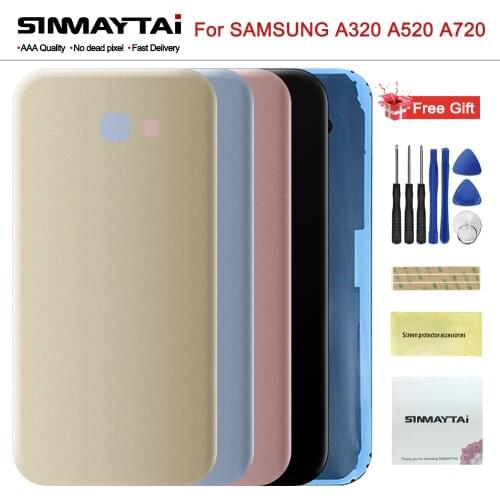 Back Battery Rear Glass Cover For Samsung Galaxy A3 A5 A7 2017 A320 A520 A520F A720 Battery Case Housing Adhesive Sticker