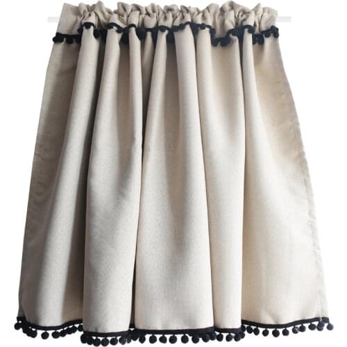 American Short Curtains for Cafe Bathroom Kitchen Curtain Beige Drapes Elegant Cortinas Solid Window Valance Treatment Decor