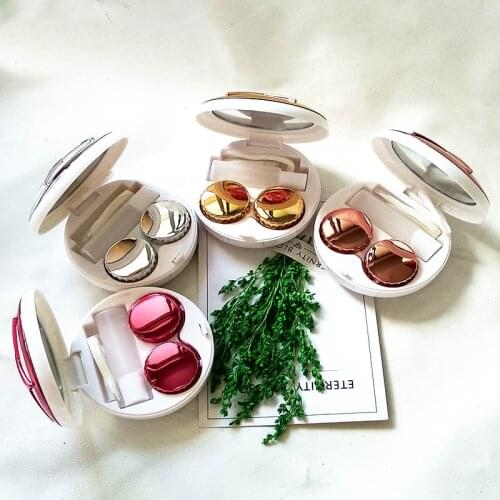 1Pc Fashion Cute Marble Stripe Contact Lens Case Travel Glasses Lenses Box Unisex Eyes Care Kit Holder Container Support Gift