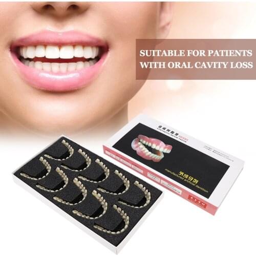 10pcs Resin Denture Dental Teeth Teaching Model Dental Supply Accessory Upper Lower Shade Dentition Oral Care Material Whitening