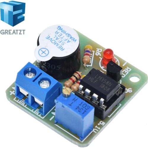 12V LM358 Accumulator Sound Light Alarm Board Buzzer Prevent Over Discharge Controller Module Without Overvoltage Protection