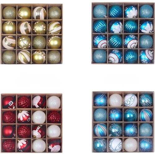 16pcs/Box Christmas Balls Christmas Tree Ornaments PVC Balls Xmas Decorations Hanging Tree Pendants New Year 2022 Gift Noel Hot