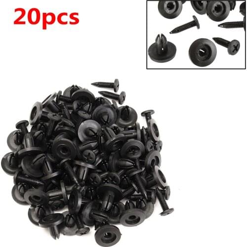 20PCS Auto Plastic Rivet Fastener Mud Flaps Bumper Fender Push Clips for Honda Civic Accord CR-V Acura CL MDX etc Car Stuff
