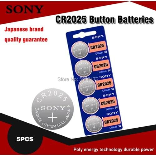 5PC FOR SONY CR2025 Lithium Battery CR 2025 ECR2025 DL2025 BR2025 2025 KCR2025 L12 3V Button Cell Coin Battery For Toys Watches