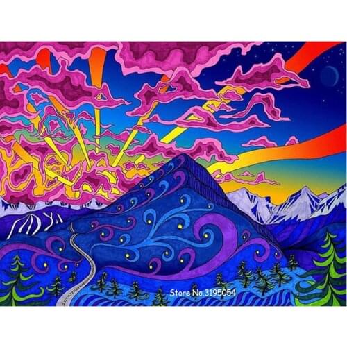 Diamond embroidery 5d diamond painting full diamond mosaic 3d picture of rhinestones cross-stitch blue sky Wall Pictures