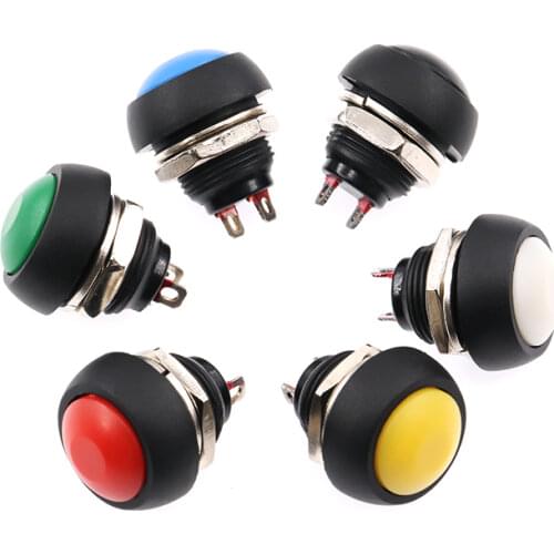 Free shipping 5PCS Red mini non locking push button switch PBS-33B waterproof switch 12mm reset button switch
