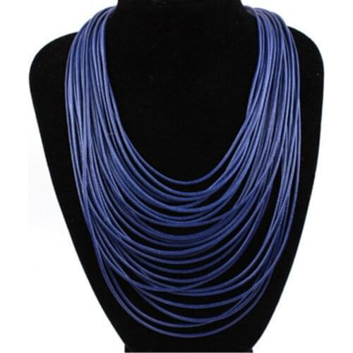 Bohemian All-Match Necklace Multi-layer Jewelry Accessories Multicolor Long Fabala Leather Rope Pendant