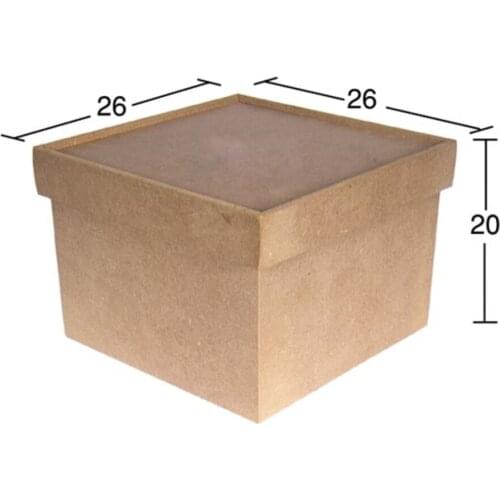 KU213 Large Square Storage Container, Can Be Painted Mdf Box