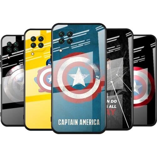 Tempered Glass Cover Captain America Shield For Huawei Y6 Y7 Y9 Y5P Y6P Y8S Y8P Y9A P Smart Z 2019 2020 2021 Phone Case