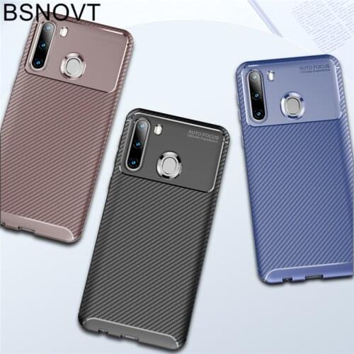 For Samsung Galaxy A21 Case Soft Silicone Slim Carbon Fiber Bumper Anti-knock Case For Samsung A21 Cover For Samsung A21 Case