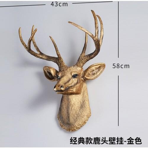 Home Decor Wall Accessories,Resin Charms 3D Deer Head,Statue,Sculpturer,Animal Figurine Miniature,Modern Decorative Art