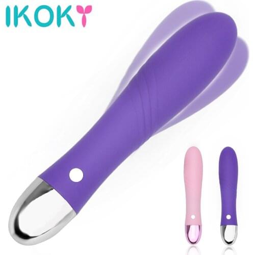 IKOKY Anal Vaginal Massager Sex Toys for Women Clitoris Stimulator G Spot Vibrator Adult Sex Products Vibrating Dildo 12 Speeds