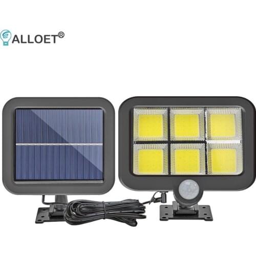 Human Body Induction Solar Lamps Black Plastic COB 120 LED Wall Light Waterproof Garden Street Lamp Outdoor Lighting