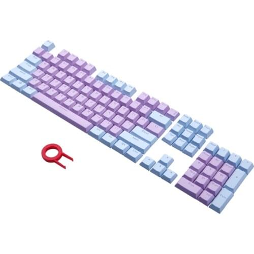 Double-Shot Injection Purple Blue Color Backlit Keycaps for 104 keys Mechanical Keyboard