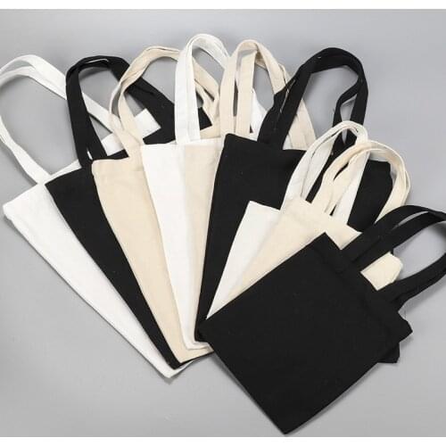 5pcs Daily Use Large Capacity HandBag Canvas Tote Shoulder Cotton Bag Fabric Cloth Reusable Shopping Shopper Eco Casual Beach