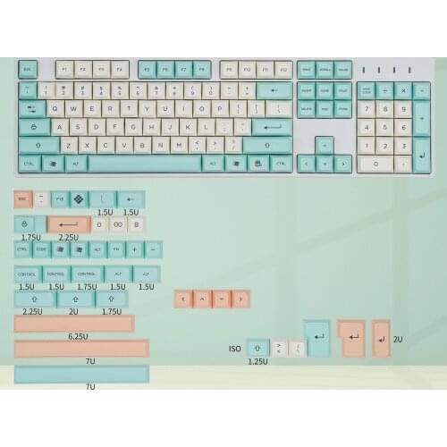 DSA Profile Simple Green Dye-Subbed Keycaps Set For MX Mechanical Keyboard 61/63/67/68/84/87/104keys Layout