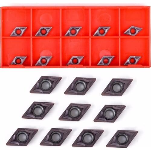 10pcs DCMT070202 Carbide Inserts Purple Coating Grinding Insert Set with Box Mayitr For Turning Cutting Tool